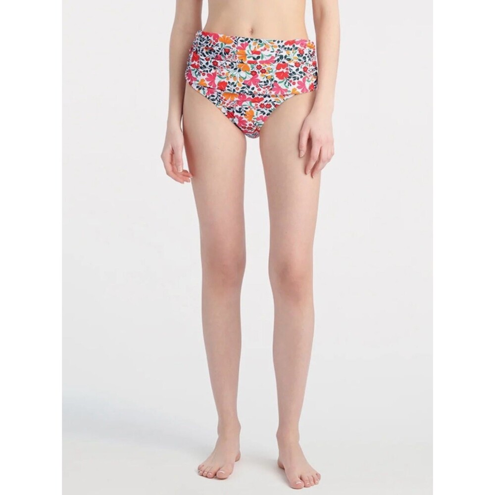 Draper James Pink Floral High-Waist Bikini Bottoms